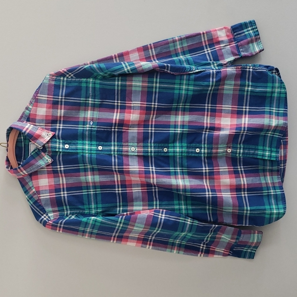 Southern Tide Plaid Hadley Popover Button Down Trim Fit - Picture 2 of 4